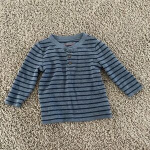Cat & Jack Navy Striped Long Sleeve Tee